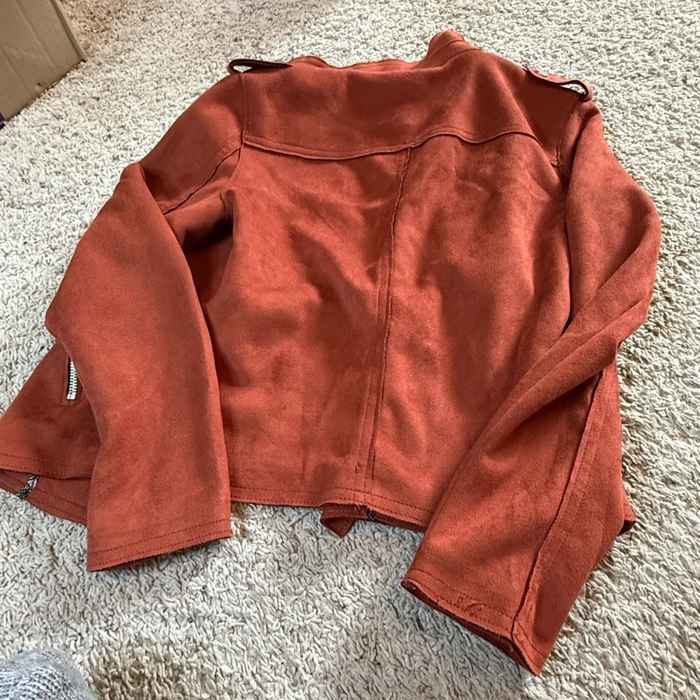 Philosophy Rust Leather Jacket with Metallic Zippers - Picture 4 of 4